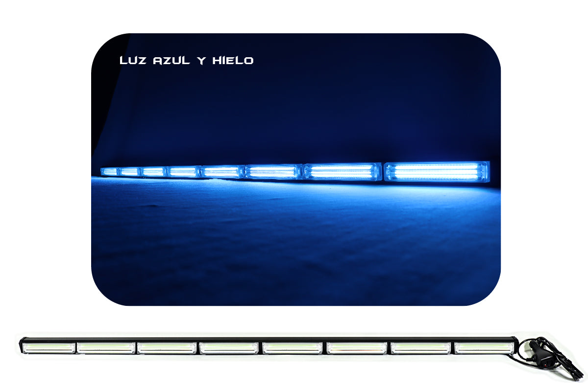 Barra de Luz intermitente LED de tráfico 62-90-120 cm azul hielo
