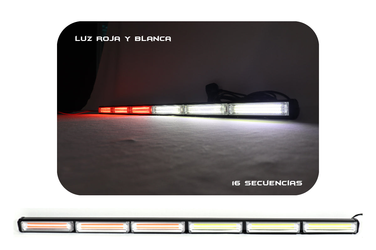 Barra de Luz intermitente LED de tráfico 62-90-120 cm blanco rojo