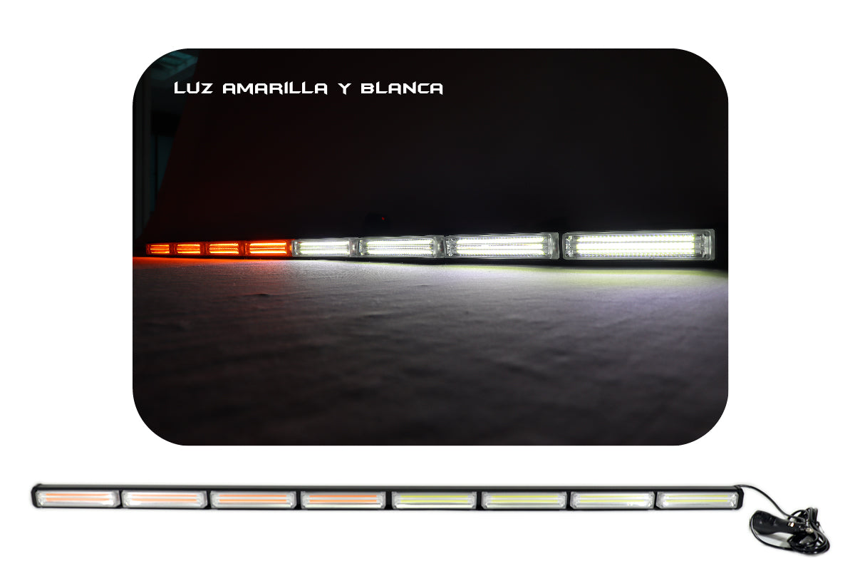Barra de Luz intermitente LED de tráfico 62-90-120 cm blanco amarillo