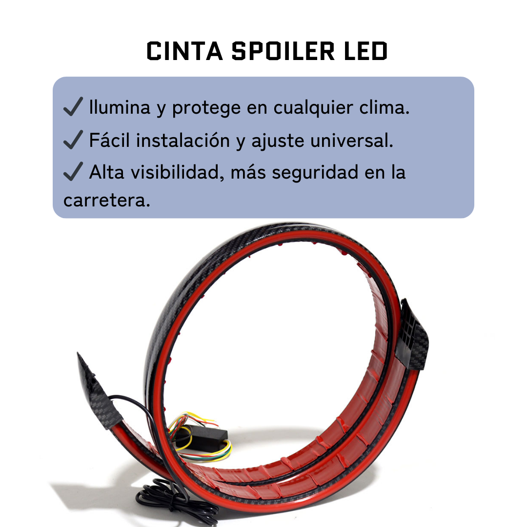 Spoiler Fibra de Carbón Led Tipo Neón