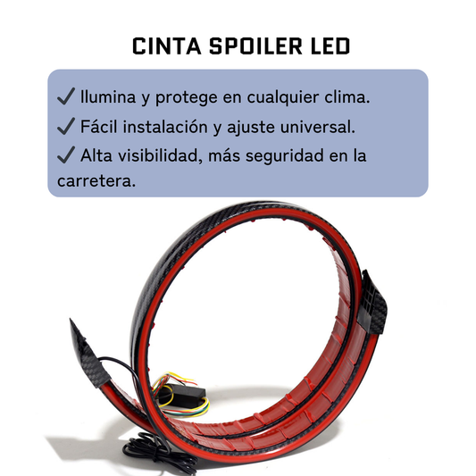 Spoiler Fibra de Carbón Led Tipo Neón