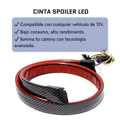 Spoiler Fibra de Carbón Led Tipo Neón