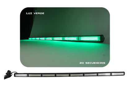 Barra de Luz intermitente LED de tráfico color verde 90-120 cm