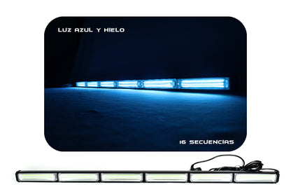 Barra de Luz intermitente LED de tráfico 62-90-120 cm azul hielo