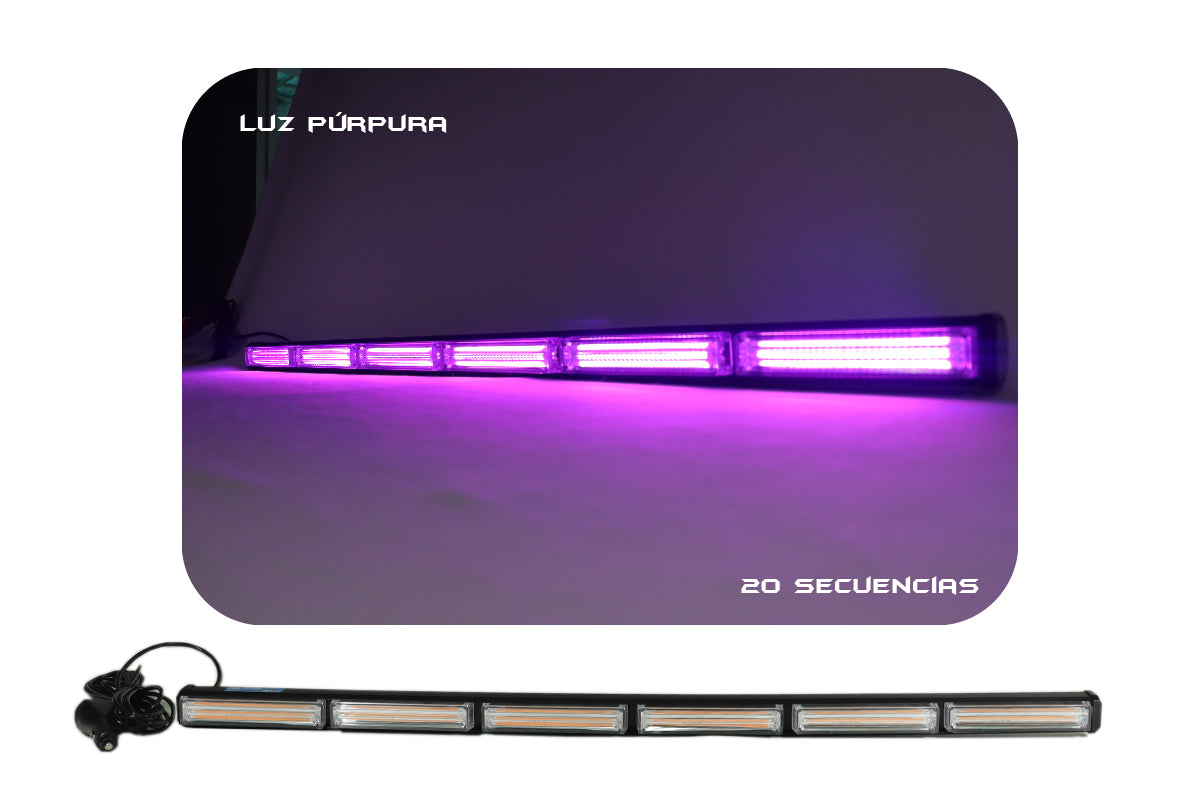 Barra de Luz intermitente LED de tráfico 90-120 cm Purpura