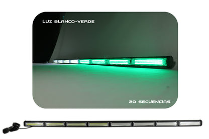 Barra de Luz intermitente LED de tráfico 90-120 cm blanco-verde