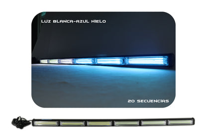 Barra de Luz intermitente LED de tráfico color blanco-azul hielo 90-120 cm