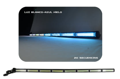 Barra de Luz intermitente LED de tráfico color blanco-azul hielo 90-120 cm