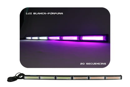 Barra de Luz intermitente LED de tráfico Color blanco-purpura 90-120 cm