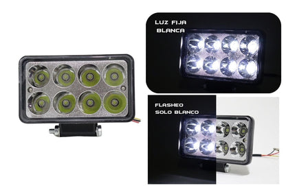 Exploradora 8 led 450 tipo hella luz blanca  función altas y bajas