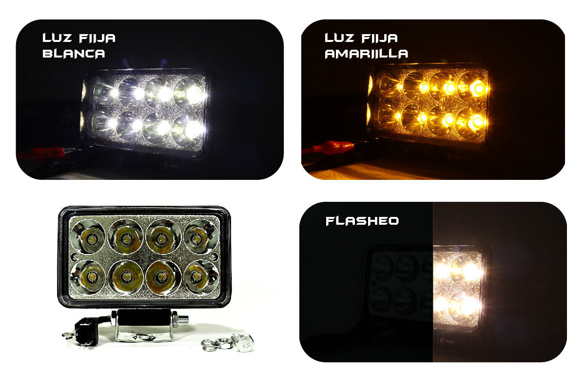 Exploradora 8 led 450 tipo hella luz blanca  función altas y bajas