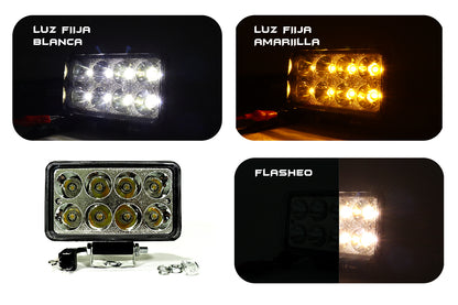 Exploradora 8 led 450 tipo hella luz blanca  función altas y bajas