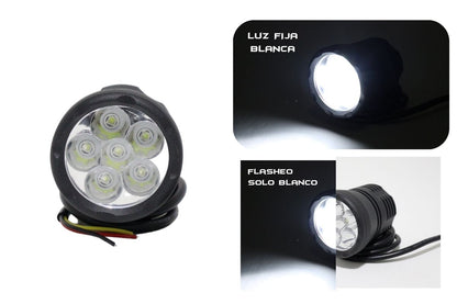 Exploradora LED Alta intensidad 6 LED Fijo y flasheo