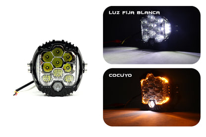 Exploradora de 5 pulgadas luz blanca o amarilla fija
