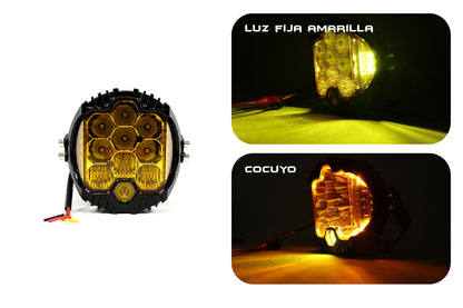 Exploradora de 5 pulgadas luz blanca o amarilla fija