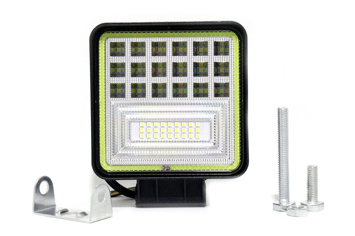 Exploradora cuadrada 45 led con aro en neón función fija y strober