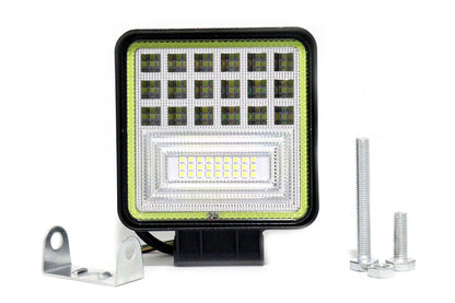 Exploradora cuadrada 45 led con aro en neón función fija y strober
