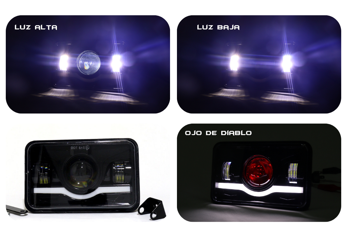 Farola de lujo  ojo de diablo 45leds función altas y baja