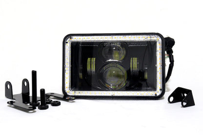 Faro de lujo kenworth 45w ojo de angel funcion altas y bajas luz blanca y amarilla