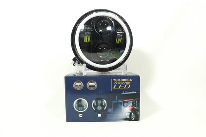 Faro de lujo 5″ 40w con ojo de ángel función altas y bajas color blanco amarillo