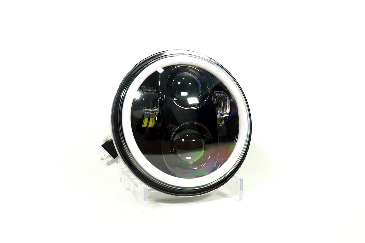 Faro de lujo 5″ 40w con ojo de ángel función altas y bajas color blanco amarillo