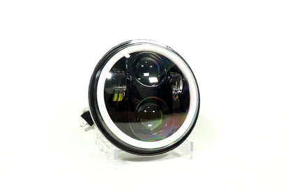 Faro de lujo 5″ 40w con ojo de ángel función altas y bajas color blanco amarillo
