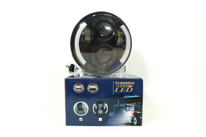 Faro de lujo 5″ 40w con ojo de ángel función altas y bajas luz blanca amarilla