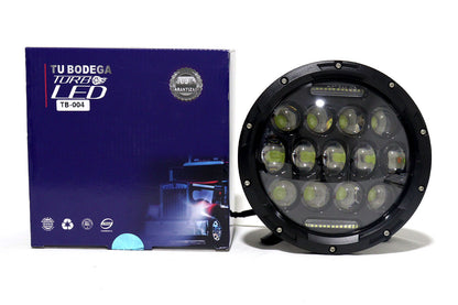 Faro de lujo 7″ 40w función altas y bajas cocuyos incorporados