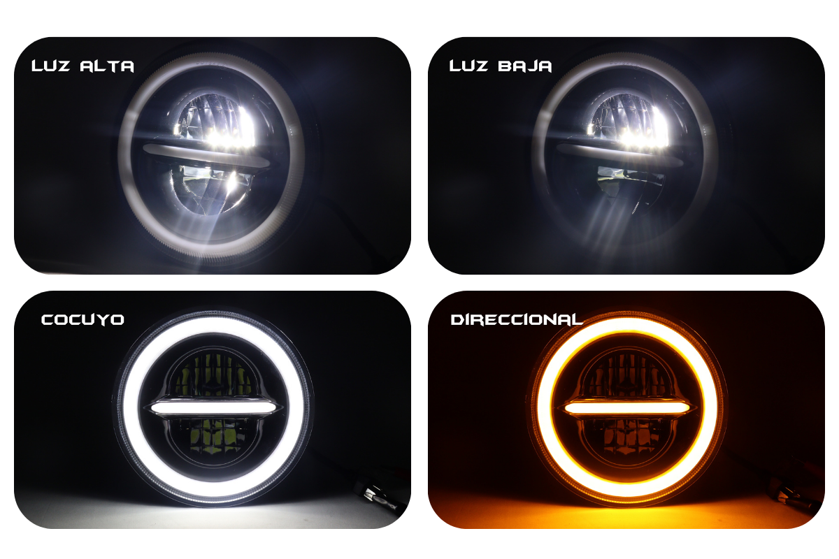 Faro LED de 7″ pulgadas para motocicleta  y camioneta