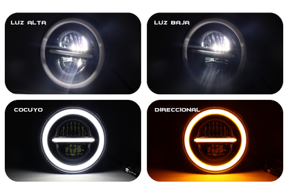 Faro LED de 7″ pulgadas para motocicleta  y camioneta