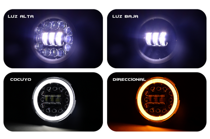 Farola de lujo 7 pulgadas ojo de angel altas y bajas 40w 4 leds