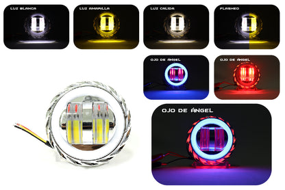 Proyector de Luz led, doble lupa, ojo de ángel