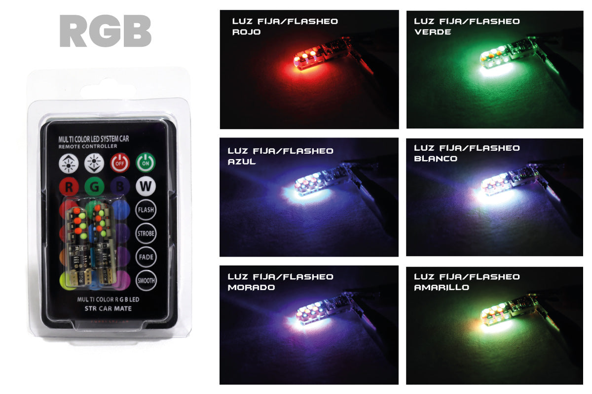 Cocuyo LED Siliconado  T10 RGB Control remoto