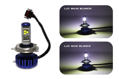 Bombillo TURBO LED H4 – 8000 Lúmenes (Reales – Alta Potencia) – Altas & Bajas