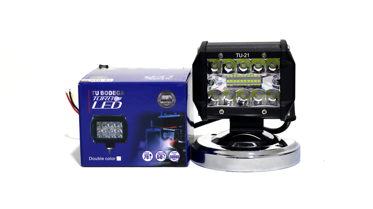 Exploradora Cuadrada 20 LED Doble foco Fijo-flasheo