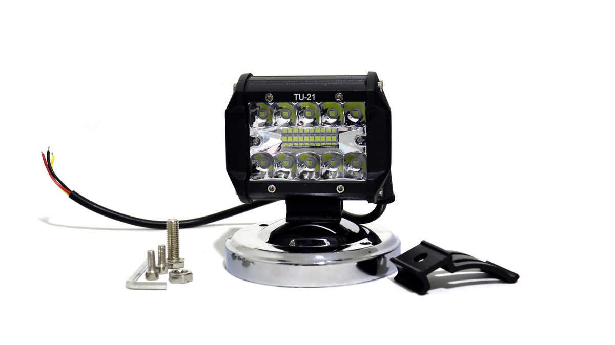 Exploradora Cuadrada 20 LED Doble foco Fijo-flasheo