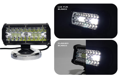 Exploradora Barra 40 LED Tipo espejo 72W Función Fijo-flasheo