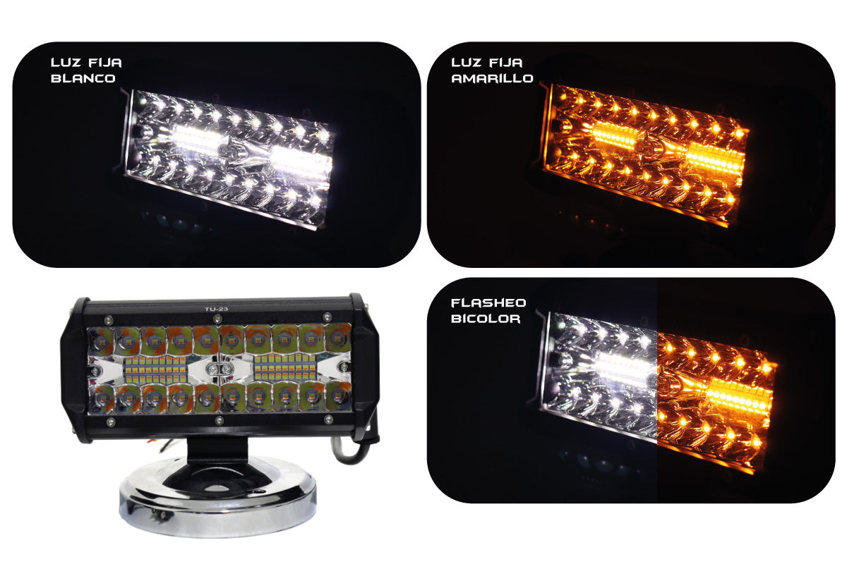 Exploradora 40 LED Luz blanca y amarilla Tipo espejo