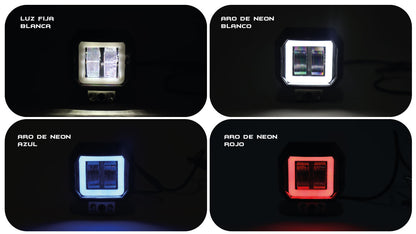 Exploradora LED Cuadrada 3” Halo Luz blanca expansiva Fija