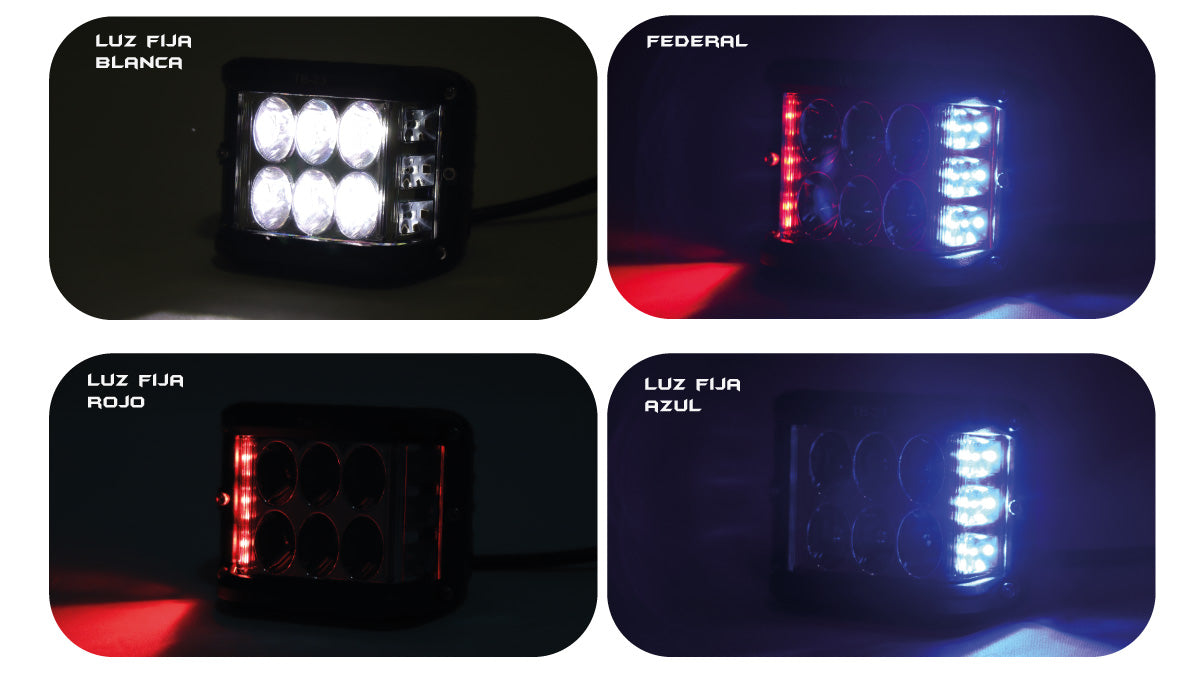 Exploradora Cuadrada 6 LED federal