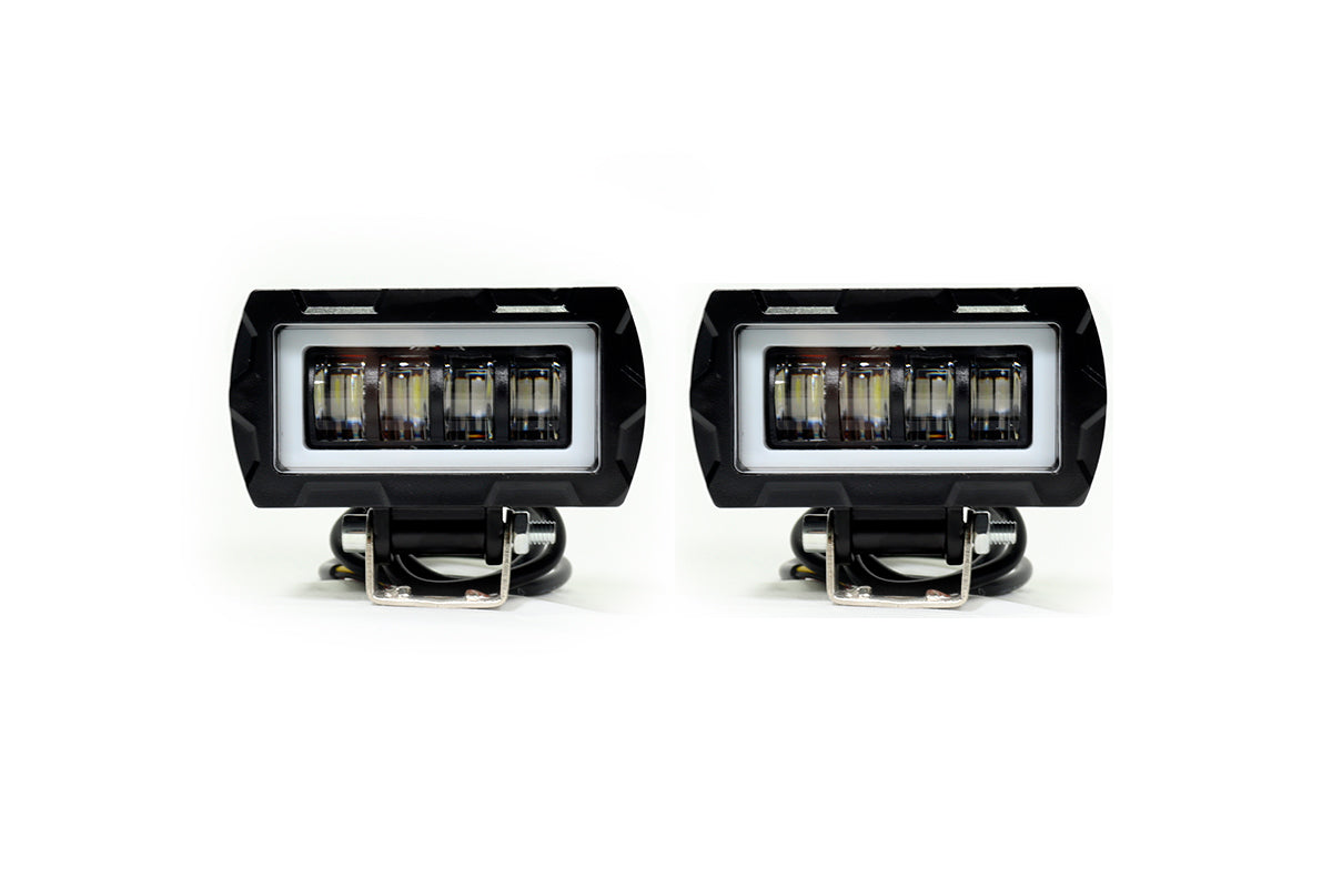 Exploradora LED doble lupa 6000 lúmenes, blanco amarillo