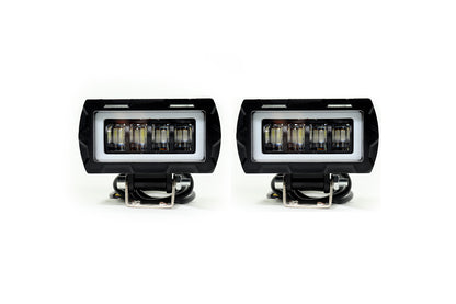 Exploradora LED doble lupa 6000 lúmenes, blanco amarillo