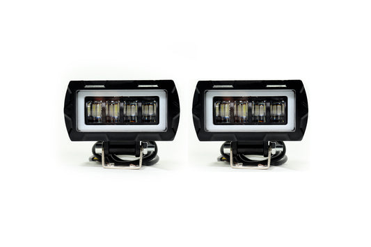 Exploradora LED doble lupa 6000 lúmenes, blanco amarillo
