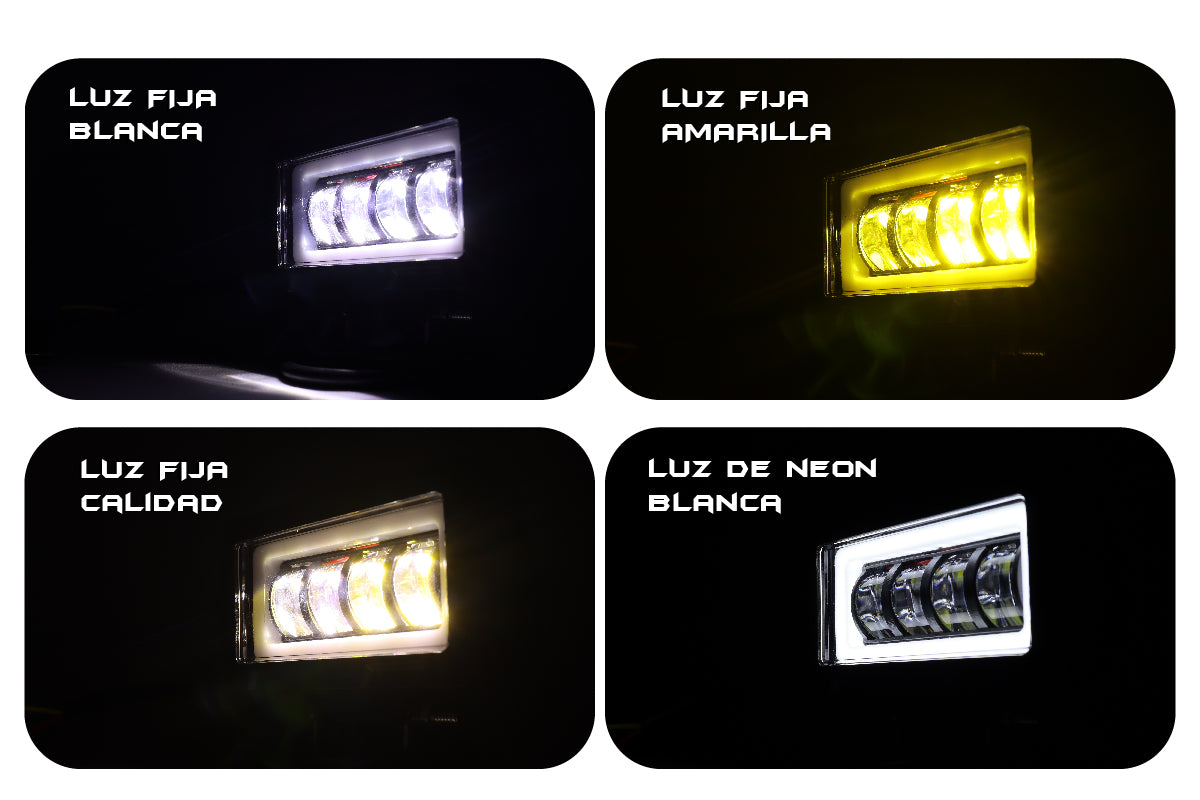 Exploradora LED doble lupa 6000 lúmenes, blanco amarillo