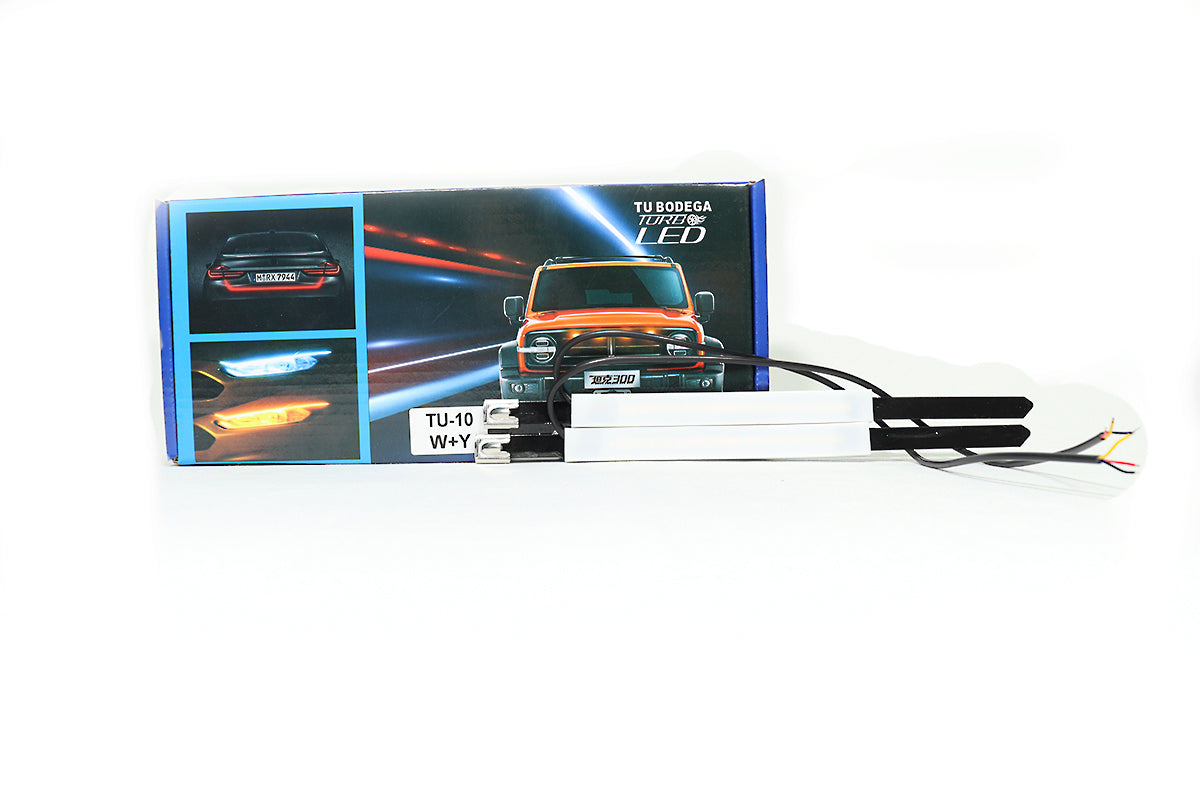 Tira de luces LED intermitentes para motocicleta, accesorio Universal envolvente, color blanco, para horquilla o ATV, UTV