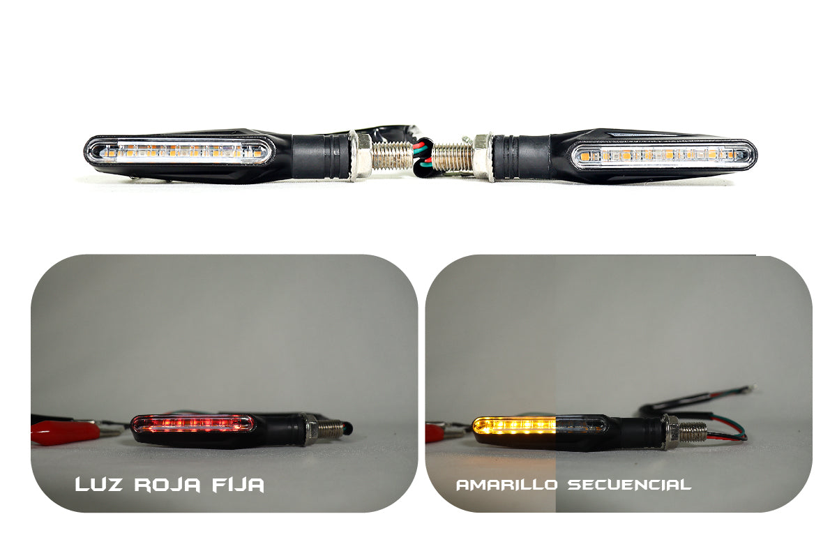 Direccionales Led función fija y secuencial Color Ámbar Moto