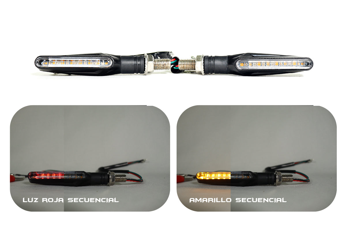 Direccionales Led función fija y secuencial Color Ámbar Moto