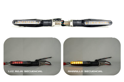 Direccionales Led función fija y secuencial Color Ámbar Moto