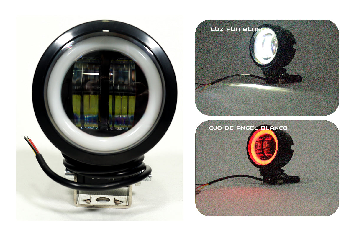 Exploradora LED Redonda 3” Halo Luz blanca expansiva Fija