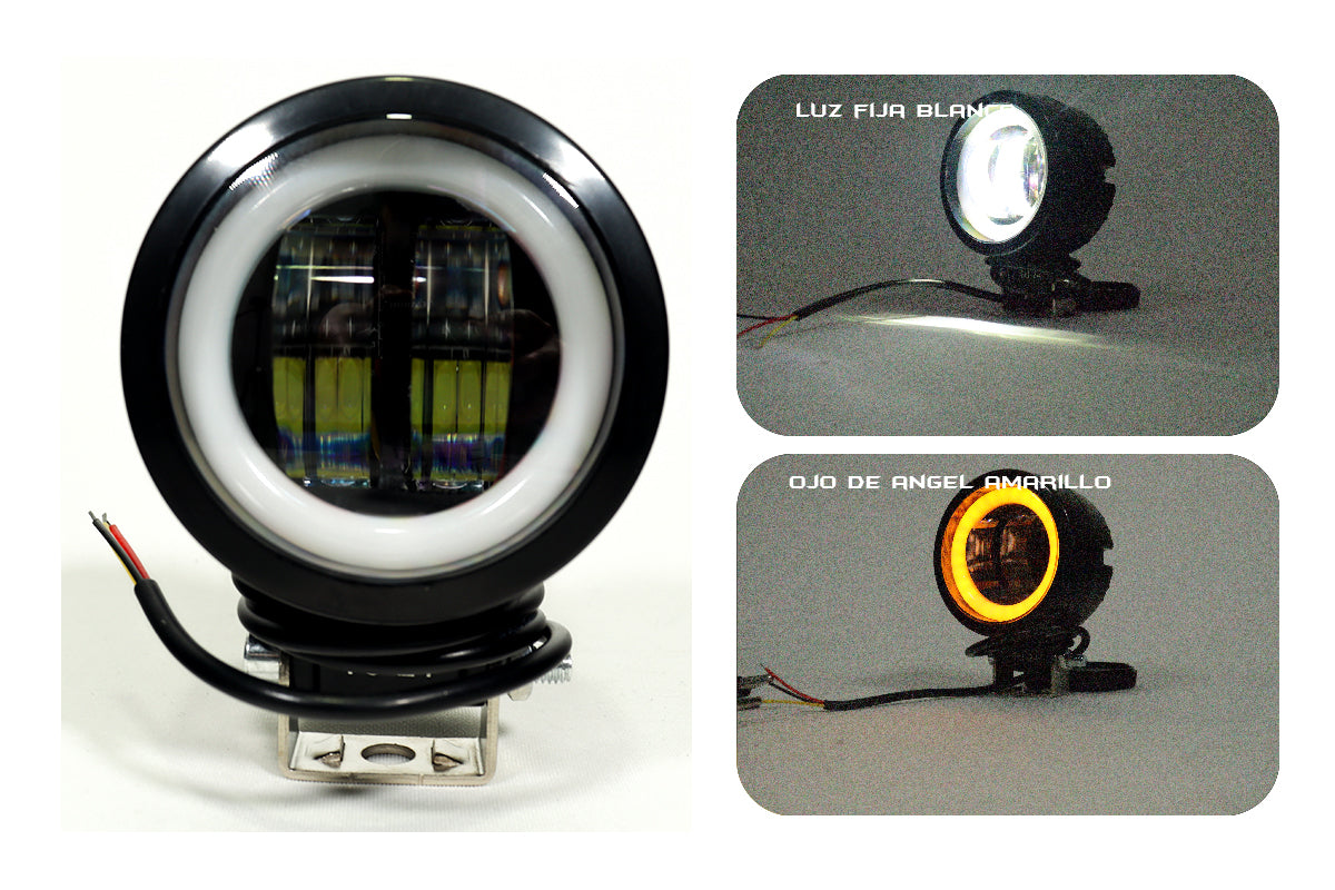Exploradora LED Redonda 3” Halo Luz blanca expansiva Fija